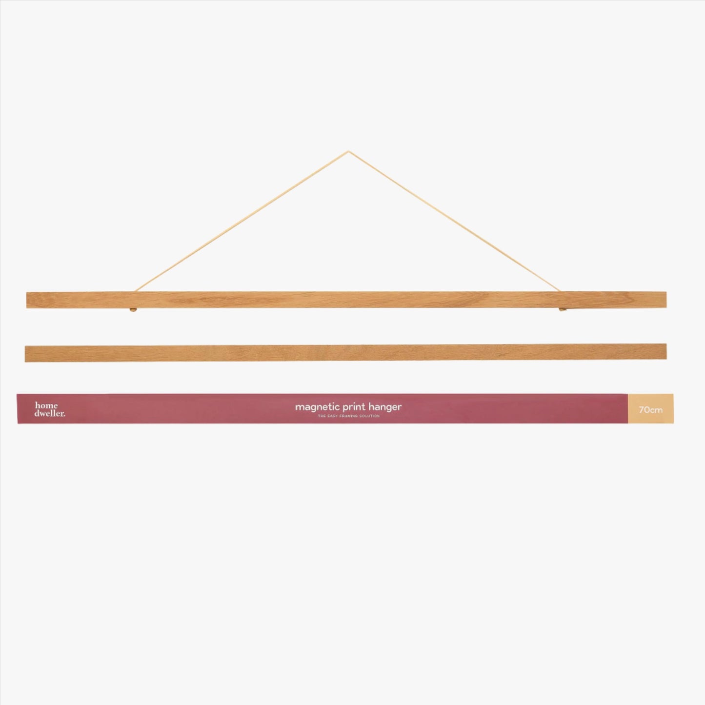 70cm magnetic poster hanger with strong magnets and natural wood