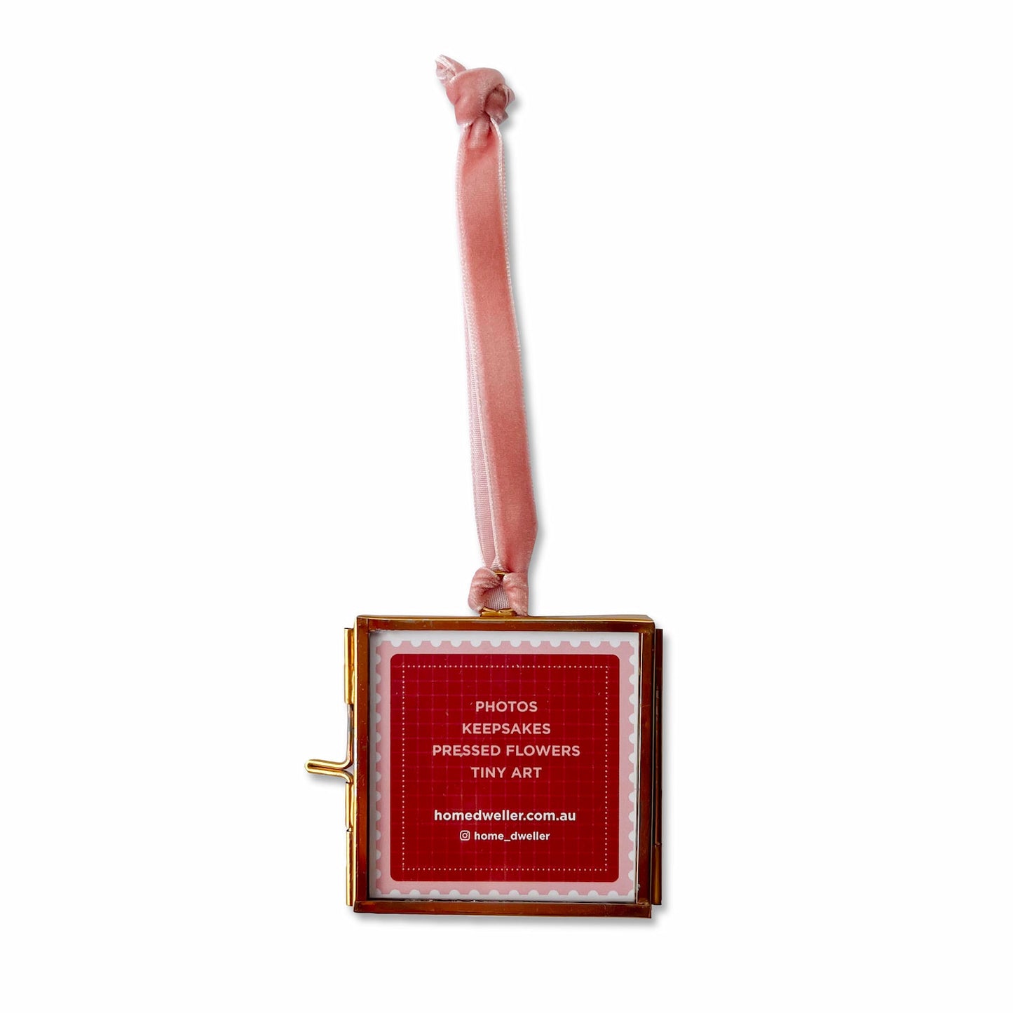 Mini memory frame made with brass and clear glass