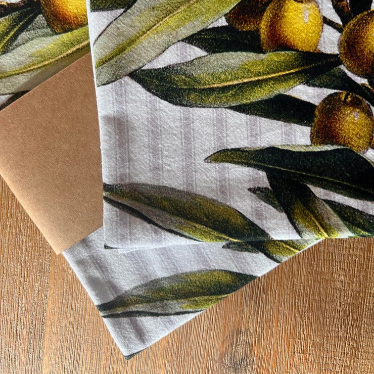 Close-up of textured cotton tea towel