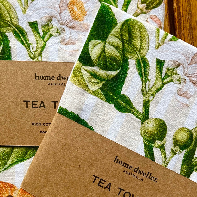 Close-up of textured cotton tea towel