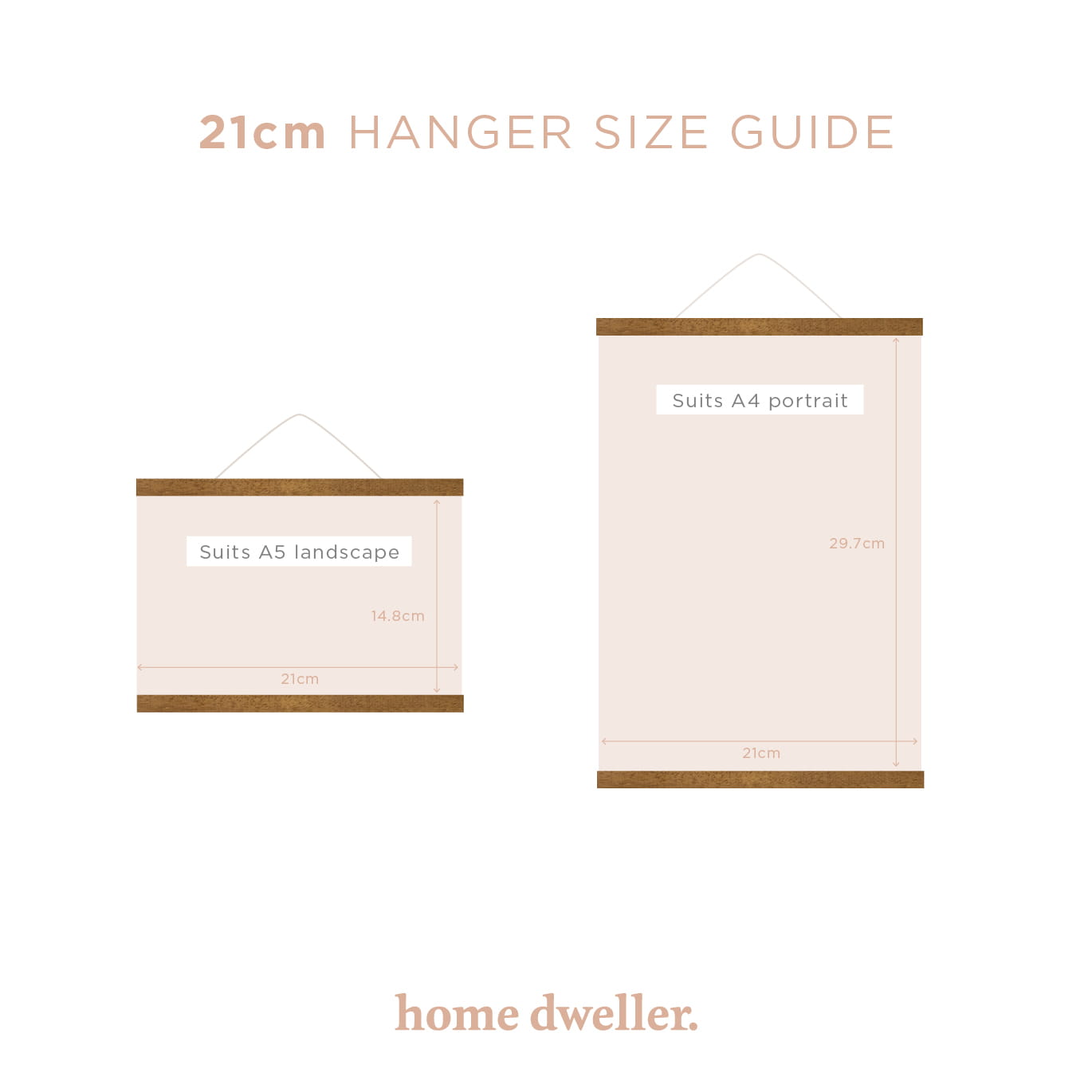 21cm Magnetic Print Hanger size guide