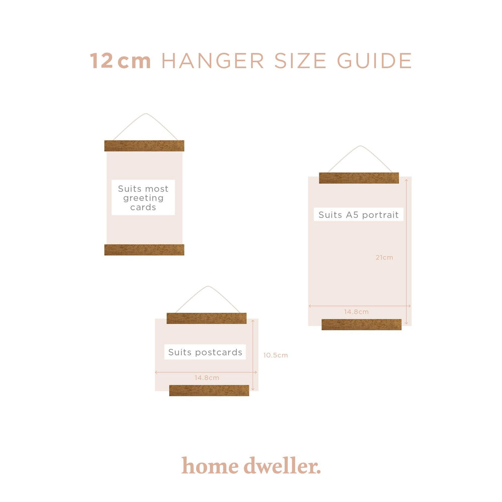 
                  
                    Load image into Gallery viewer, 12cm Magnetic Print Hanger size guide
                  
                