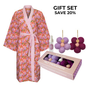 
                  
                    Load image into Gallery viewer, Hanako Robe + Amber &amp;amp; Jasmine Felt Freshener Gift Set
                  
                