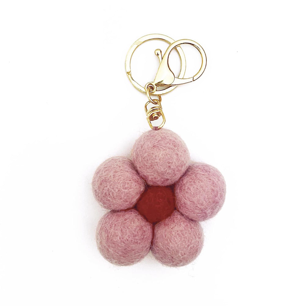 Felt Flower Keychain - Pink