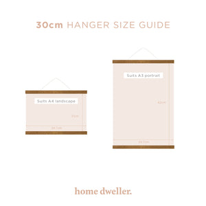 
                  
                    Load image into Gallery viewer, 30cm Magnetic Print Hanger size guide
                  
                